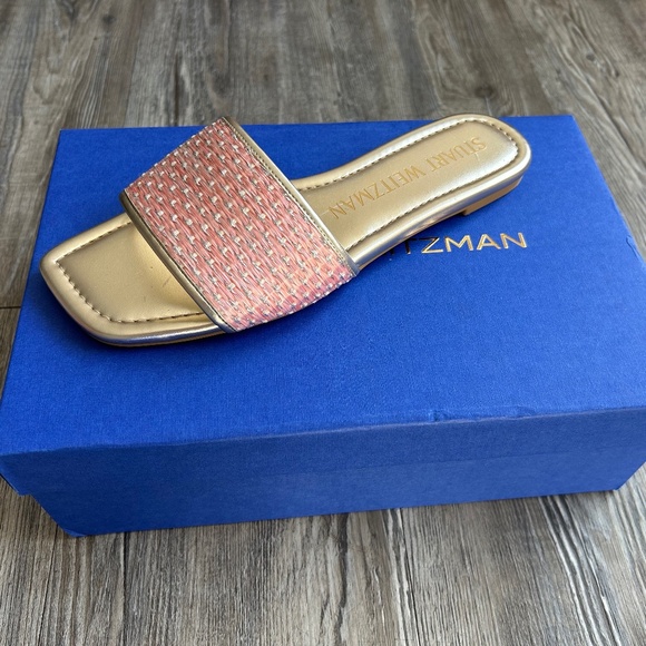 Stuart Weitzman Slides Sandal India Pink Summer Sandal, US 7, Leather - Picture 1 of 6